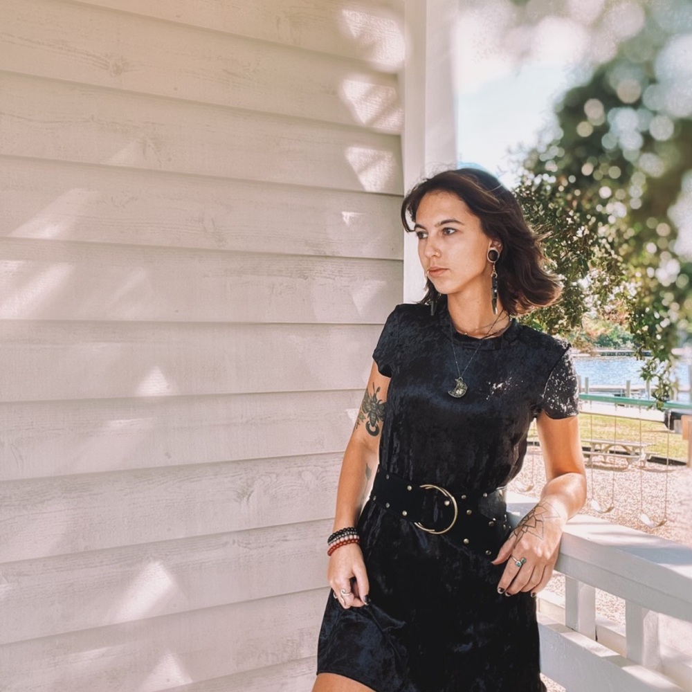Black Velvet Mini Dress